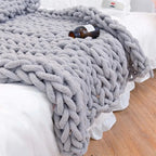 Hand-Knitted Chunky Blanket — Ultra-Soft Wool Blend Throw