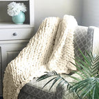 Hand-Knitted Chunky Blanket — Ultra-Soft Wool Blend Throw