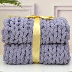 Hand-Knitted Chunky Blanket — Ultra-Soft Wool Blend Throw