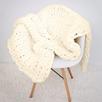 Hand-Knitted Chunky Blanket — Ultra-Soft Wool Blend Throw