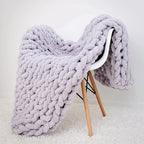 Hand-Knitted Chunky Blanket — Ultra-Soft Wool Blend Throw