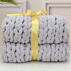Hand-Knitted Chunky Blanket — Ultra-Soft Wool Blend Throw