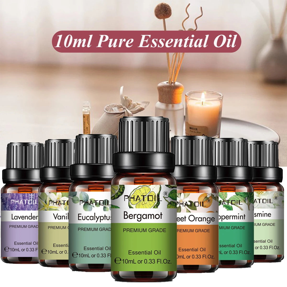Pure Aromatherapy Essential Oil — Calming Scent Collection (10ml)