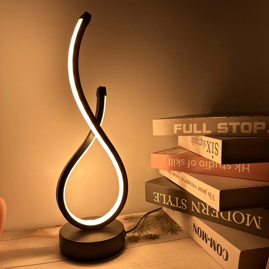 Curved Ambient LED Table Lamp — Ambient Swirl Lighting