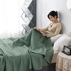 Waffle Cotton Bed Throw — Lightweight Comfort Blanket