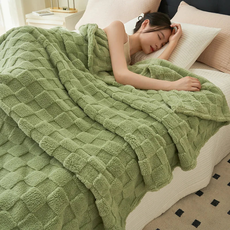 Ultra Soft Waffle Plush Blanket