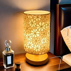 Soft Linen Lampshade Table Lamp — Wooden Base Warm Light