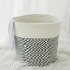 Beige Cotton Cord Storage Basket — Soft Neutral Home Organizer