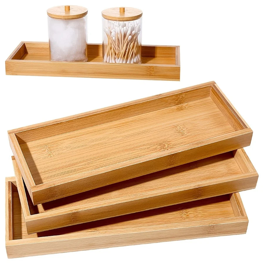 Bamboo Serving & Vanity Tray — Multi-Use Organizer