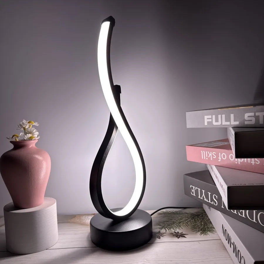 Curved Ambient LED Table Lamp — Ambient Swirl Lighting