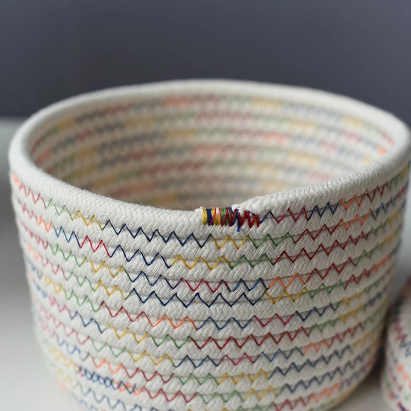 Nordic Rope Storage Basket with Lid — Calm & Clutter-Free Storage