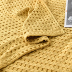 Waffle Cotton Bed Throw — Lightweight Comfort Blanket