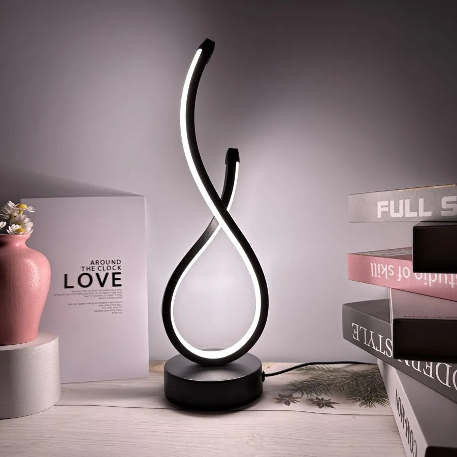 Curved Ambient LED Table Lamp — Ambient Swirl Lighting