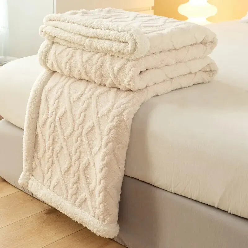 Lamb Wool Blend Tapestry Blanket