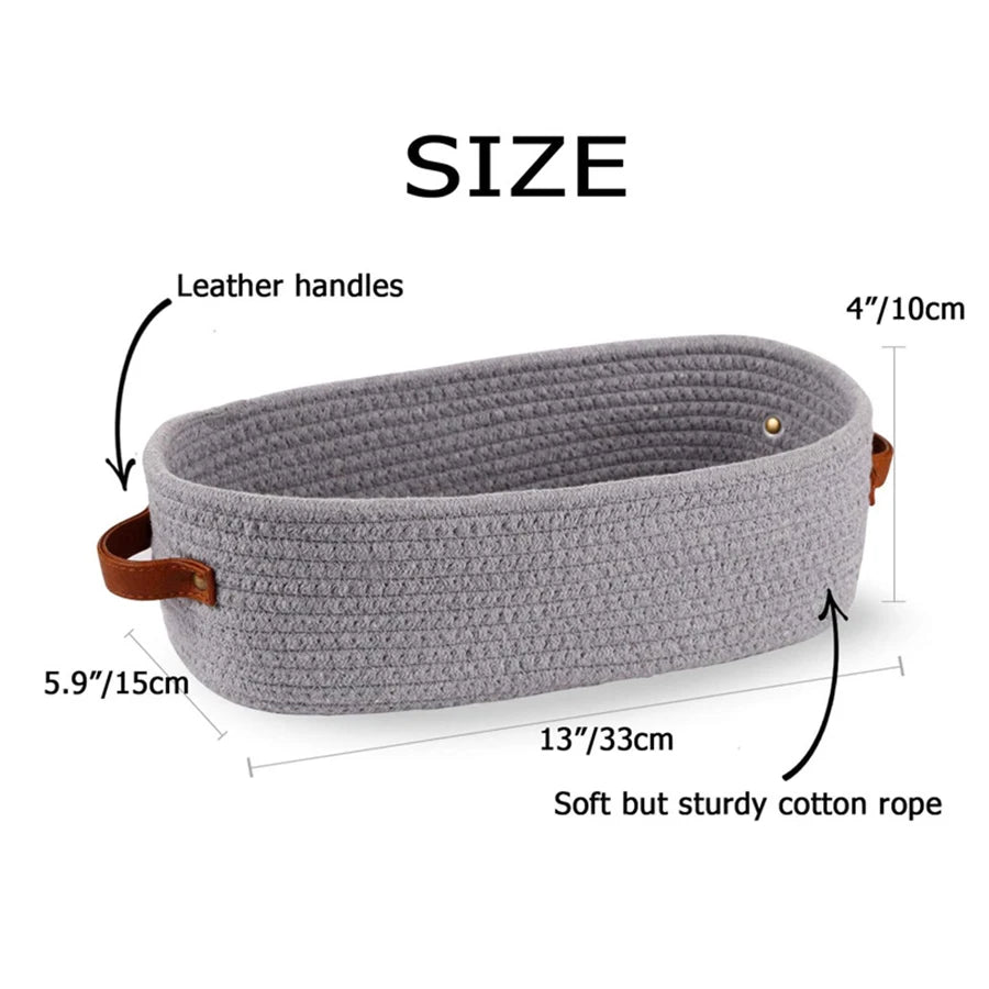 Nordic Cotton Rope Storage Basket — Minimalist Desktop Organizer