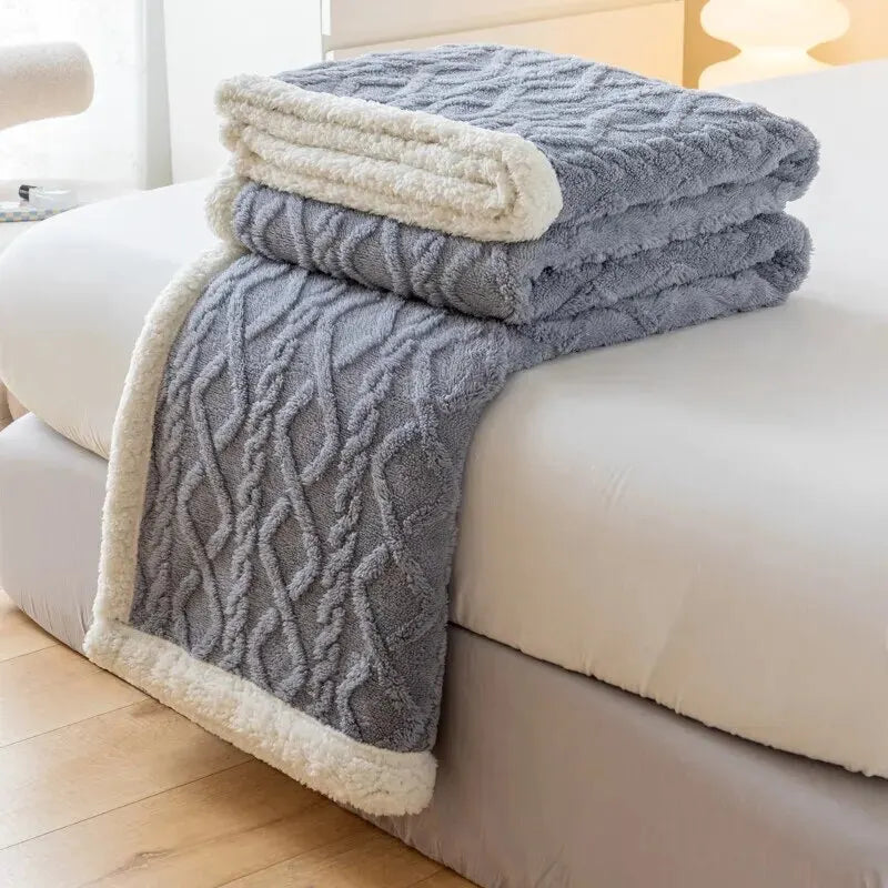 Lamb Wool Blend Tapestry Blanket