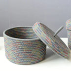 Nordic Rope Storage Basket with Lid — Calm & Clutter-Free Storage