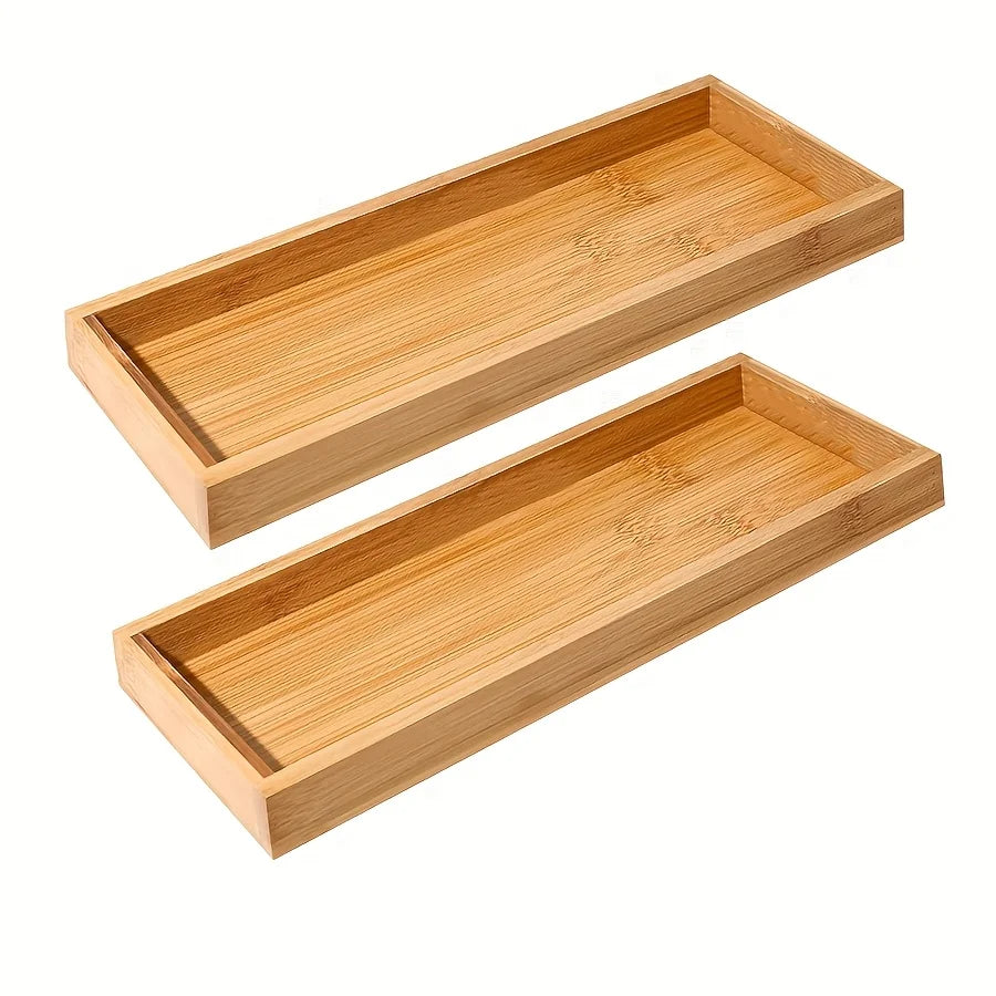 Bamboo Serving & Vanity Tray — Multi-Use Organizer