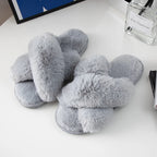 Cozy Crossband Fuzzy Slippers