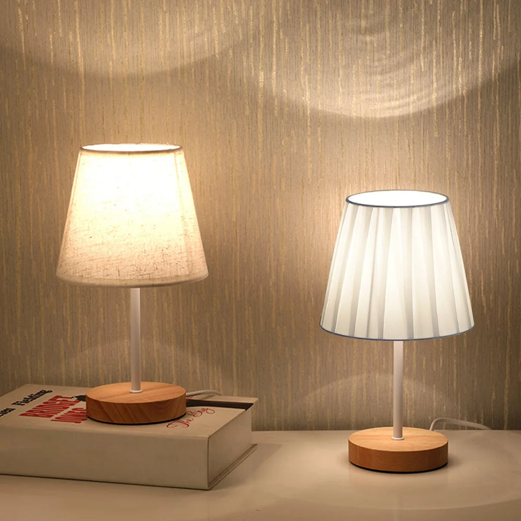 Wooden Cylinder Table Lamp — Soft Warm Bedside Light