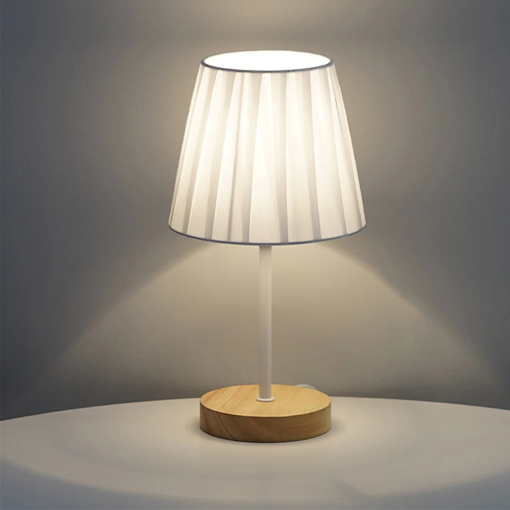 Wooden Cylinder Table Lamp — Soft Warm Bedside Light