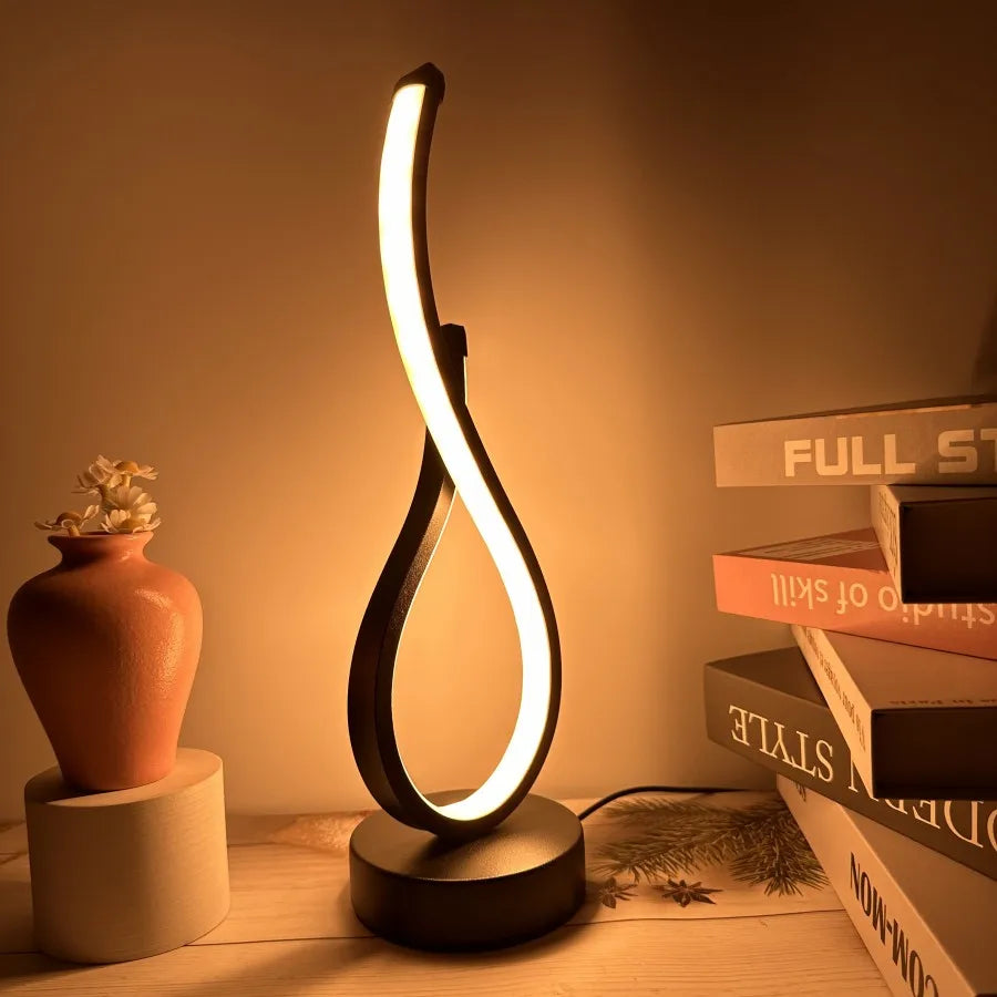 Curved Ambient LED Table Lamp — Ambient Swirl Lighting