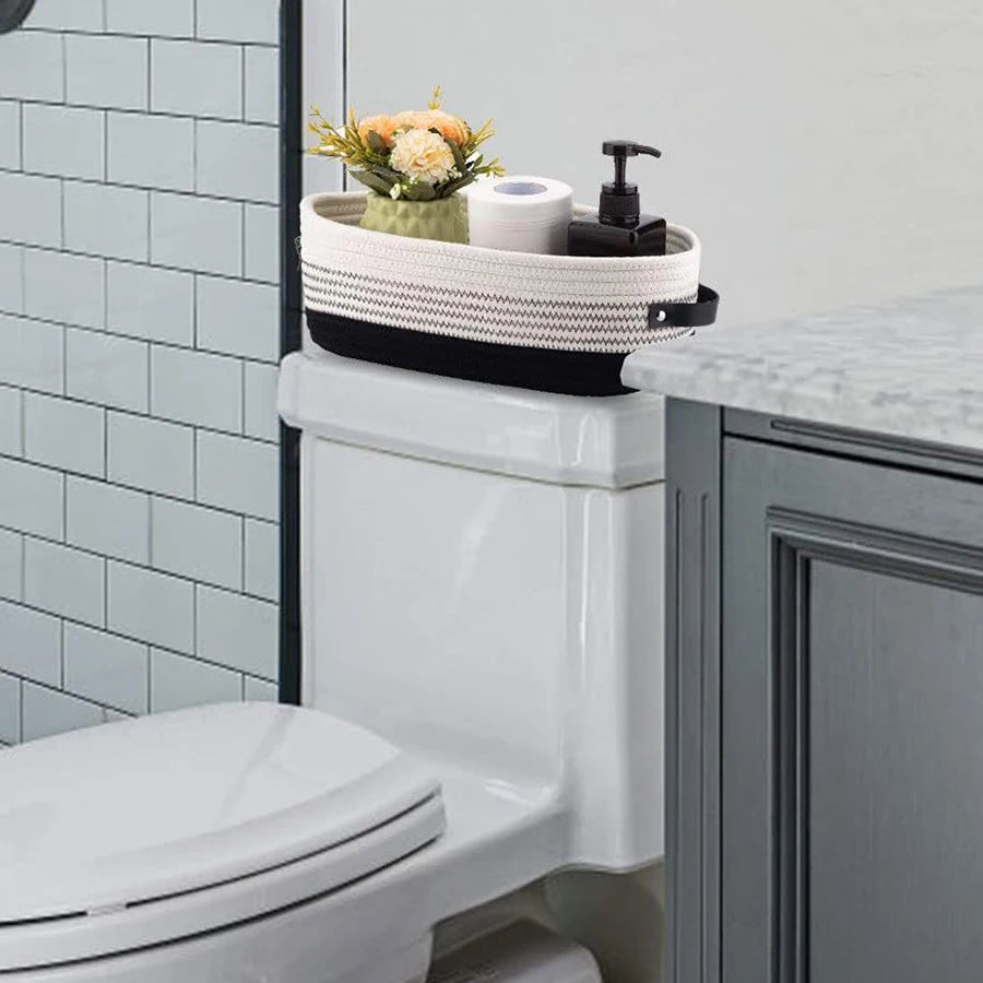 Nordic Cotton Rope Storage Basket — Minimalist Desktop Organizer