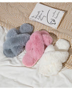 Cozy Crossband Fuzzy Slippers