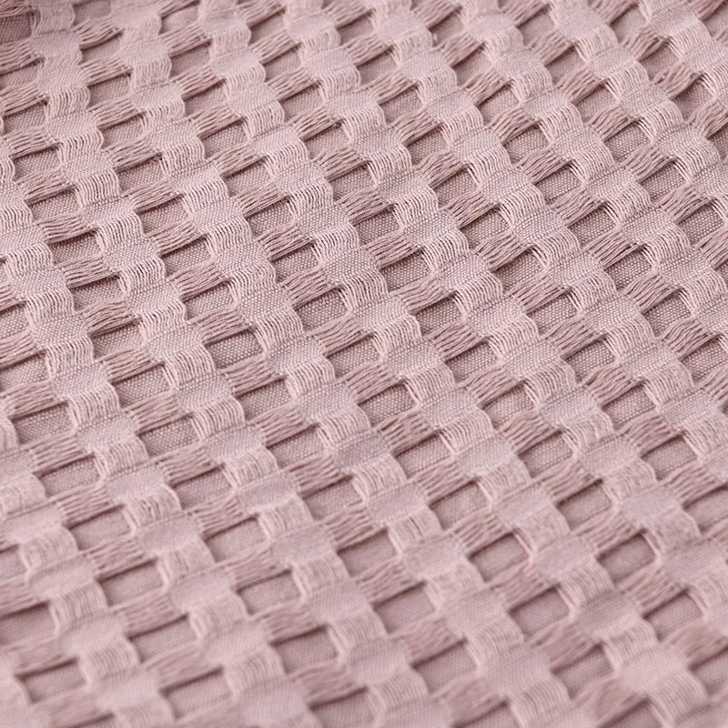 Waffle Cotton Bed Throw — Lightweight Comfort Blanket