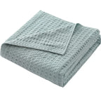 Waffle Cotton Bed Throw — Lightweight Comfort Blanket