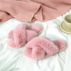 Cozy Crossband Fuzzy Slippers
