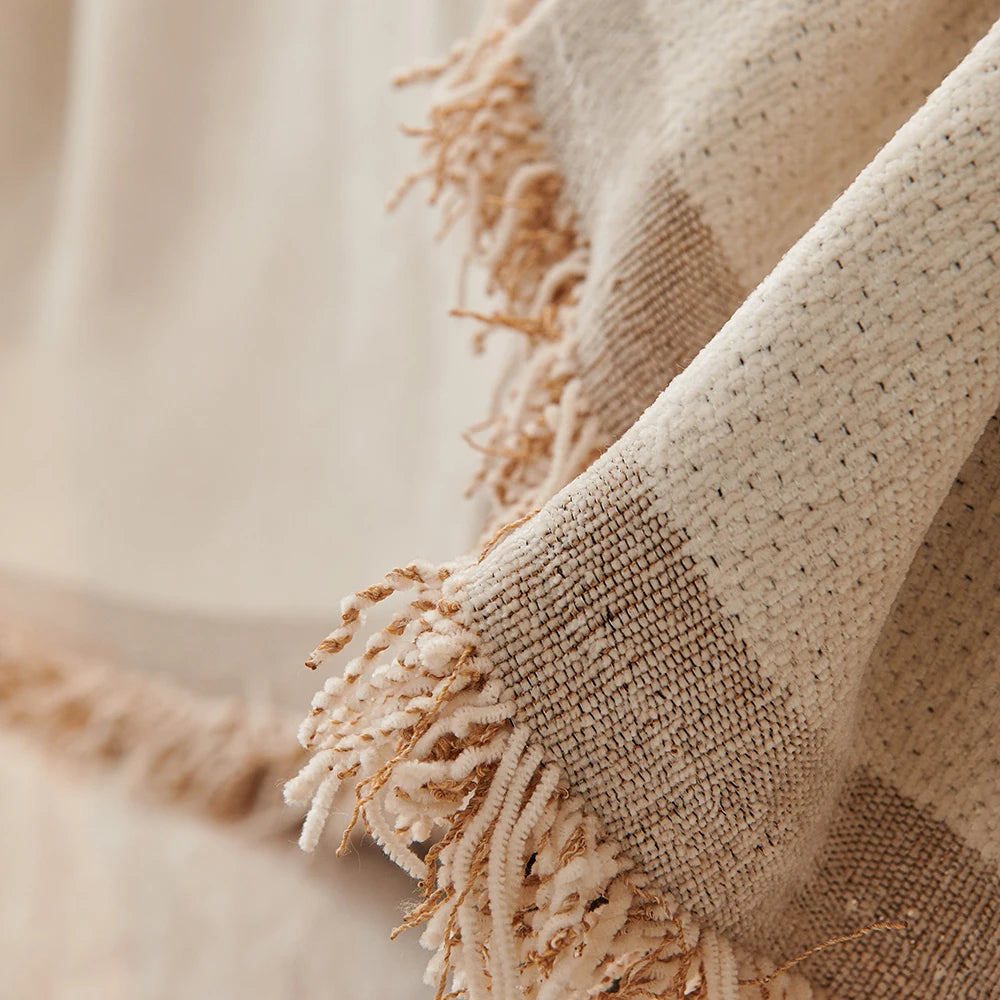 Nordic Tassel Throw Blanket — Four-Season Sofa Cover