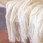 Knitted Tassel Blanket — Soft Acrylic Cozy All-Season Throw