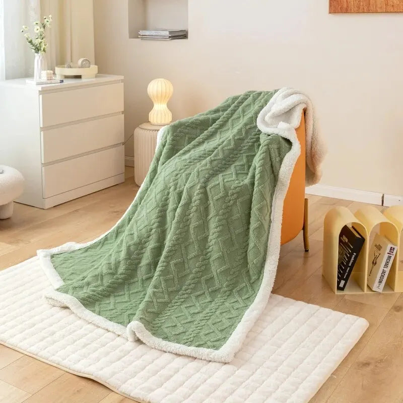 Lamb Wool Blend Tapestry Blanket