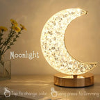 Crystal Moon Touch Lamp — Soft Dimming Night Light
