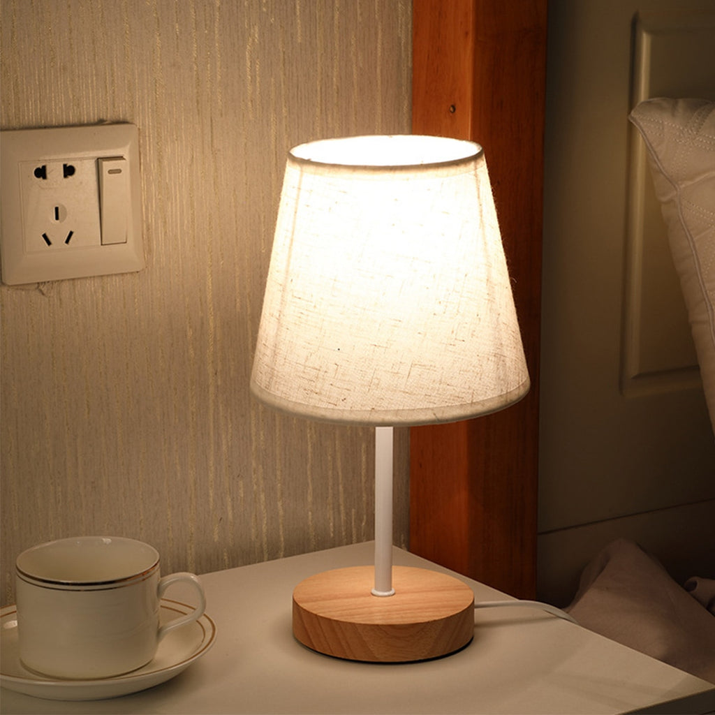Wooden Cylinder Table Lamp — Soft Warm Bedside Light