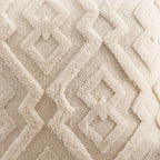 Velvet Jacquard Pillow Cover — Beige Snowflake Texture
