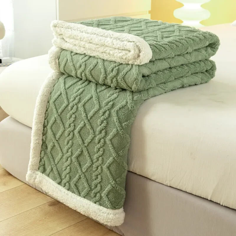 Lamb Wool Blend Tapestry Blanket