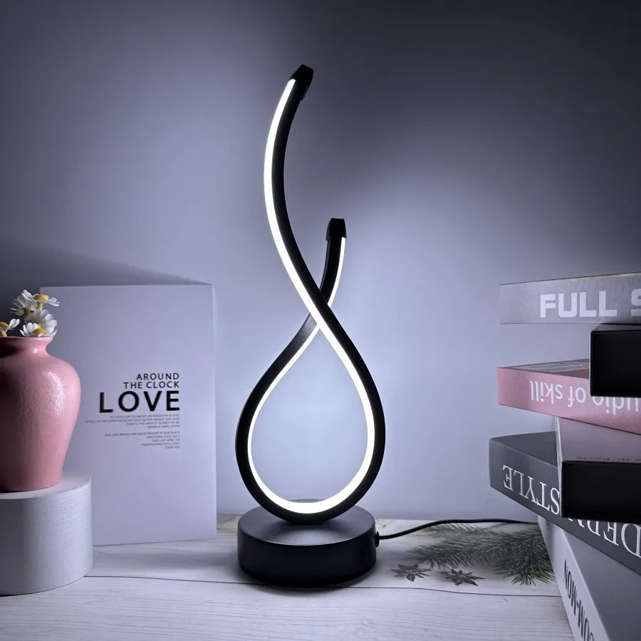 Curved Ambient LED Table Lamp — Ambient Swirl Lighting