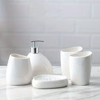 Ceramic Bathroom Essentials Set — Ivory Stone Collection