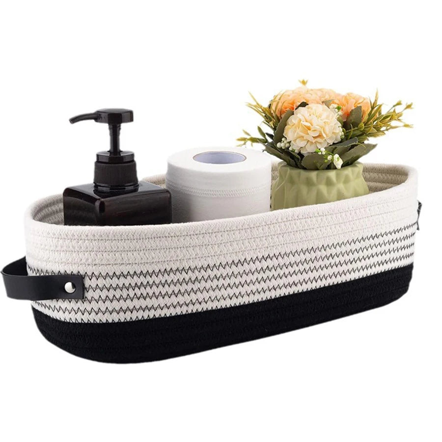 Nordic Cotton Rope Storage Basket — Minimalist Desktop Organizer