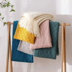 Knitted Tassel Blanket — Soft Acrylic Cozy All-Season Throw