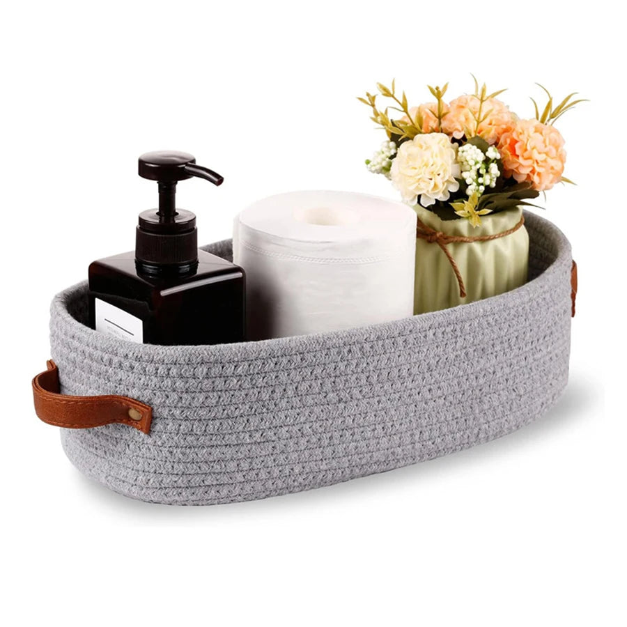 Nordic Cotton Rope Storage Basket — Minimalist Desktop Organizer