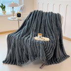 Striped Cotton Blanket — Thick Multi-Use Cozy Cover