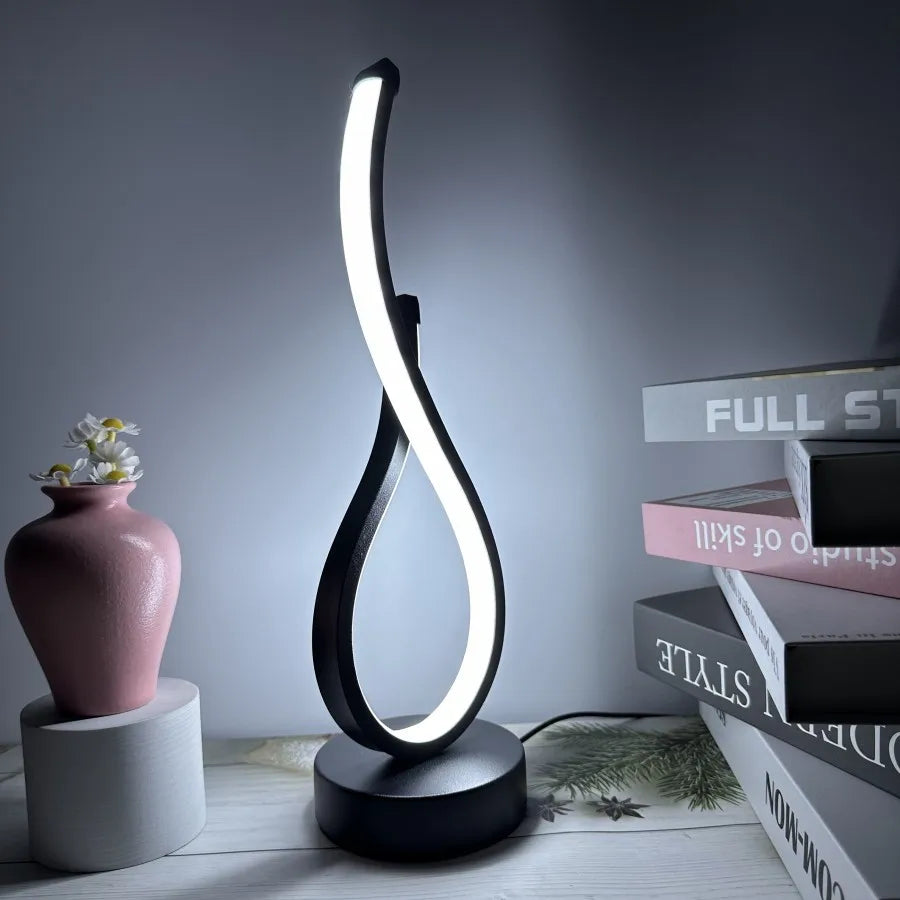 Curved Ambient LED Table Lamp — Ambient Swirl Lighting