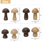 Wooden Mushroom Night Light — Touch-Control Soft Glow