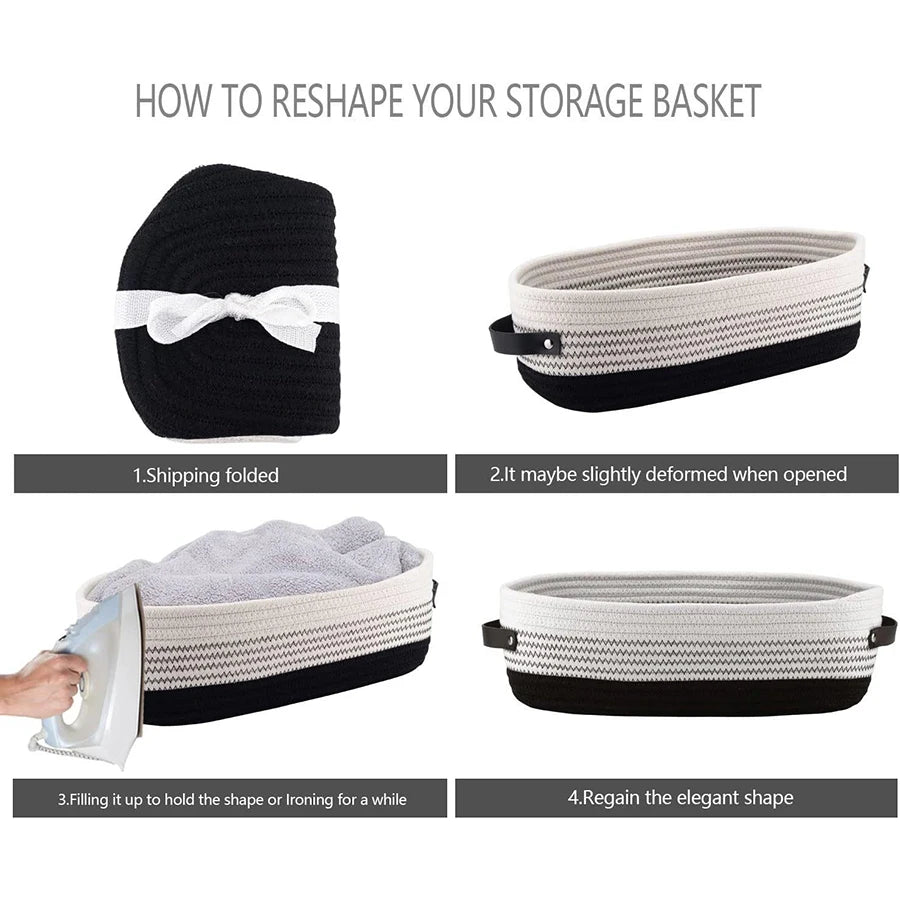 Nordic Cotton Rope Storage Basket — Minimalist Desktop Organizer